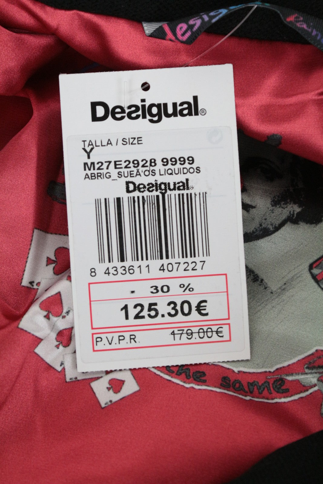 DESIGUAL Chaq Suenos Liquidos moteriškas paltas ~36 vidutinio ilgio ombre stiliaus su apykakle 
