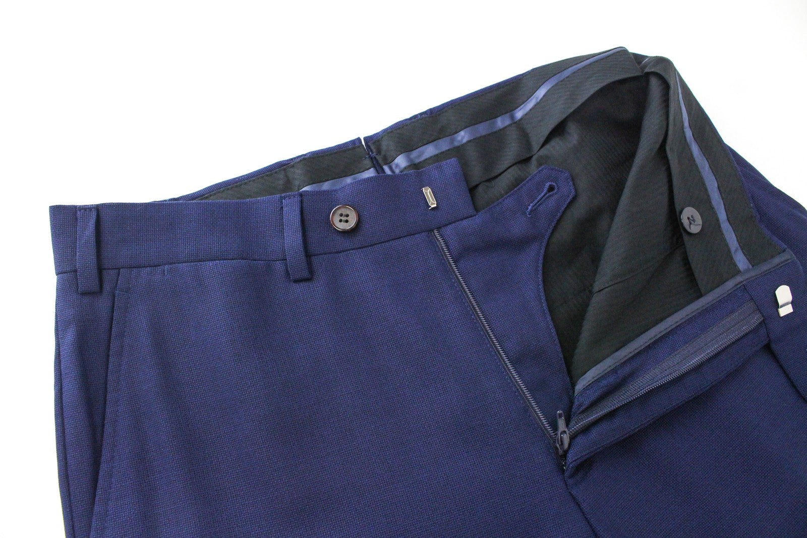 SUITSUPPLY UK28R Blue  Wool Slit Pocket Lined Classic Pants