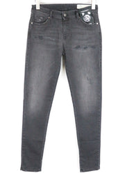DIESEL Slandy 069GI Women's Jeans W30/L32 Grey Slim Skinny Distressed Aged Look