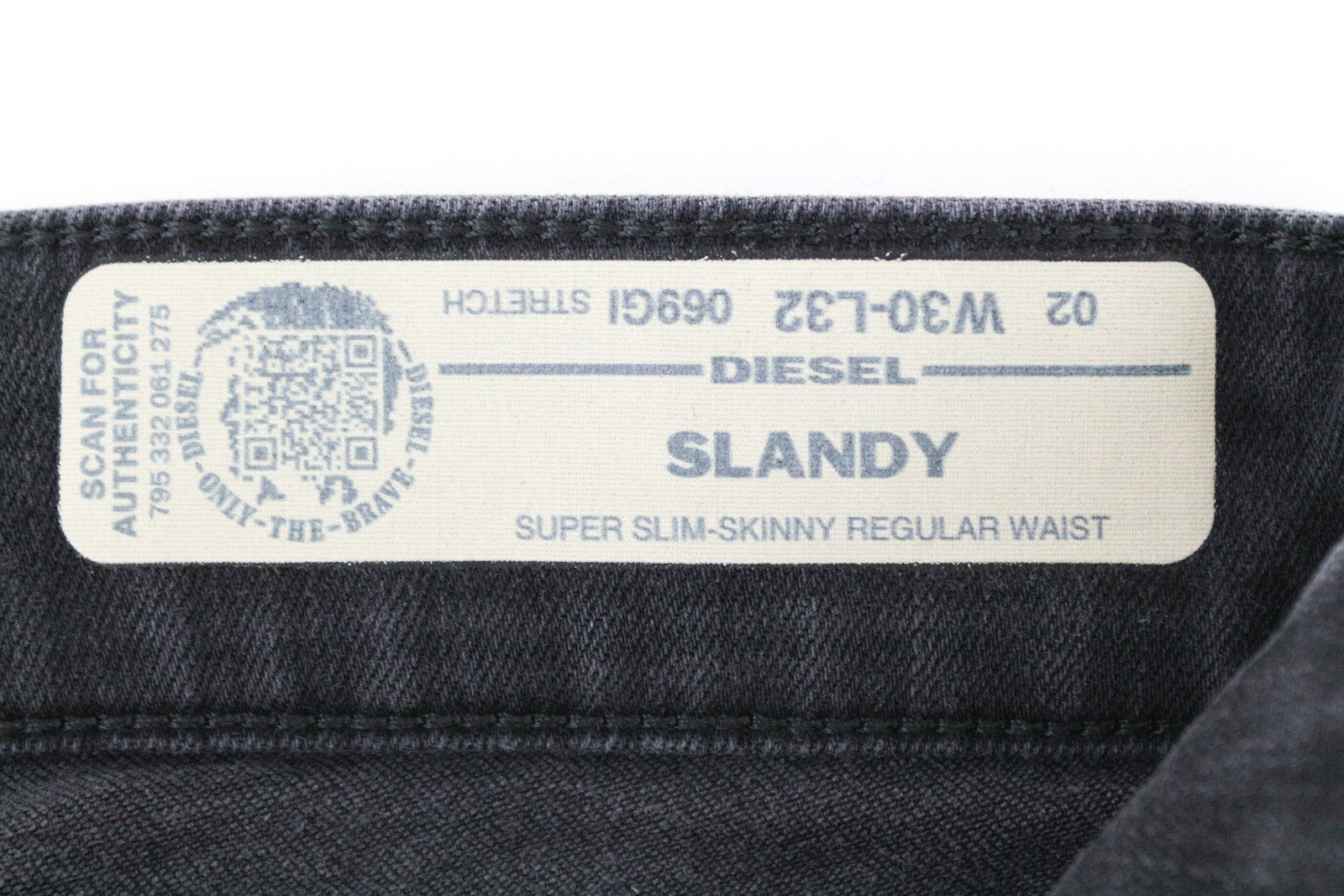 DIESEL Slandy 069GI Women's Jeans W30/L32 Grey Slim Skinny Distressed Aged Look