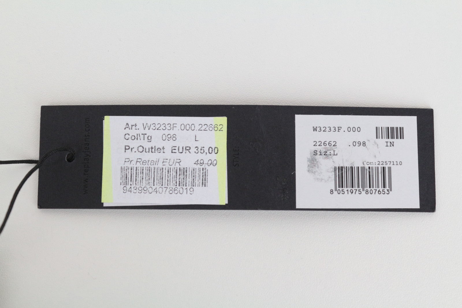 REPLAY Women's T-Shirt L Logo Printed Crew Neckline Pure Cotton Jersey Casual