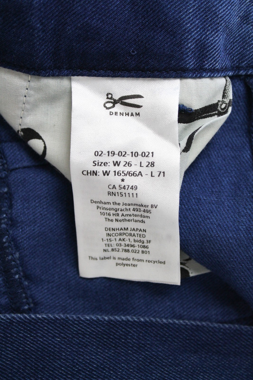 DENHAM Brady Jeans W26/L28 Blue   Belted Lightweight Wide Pants