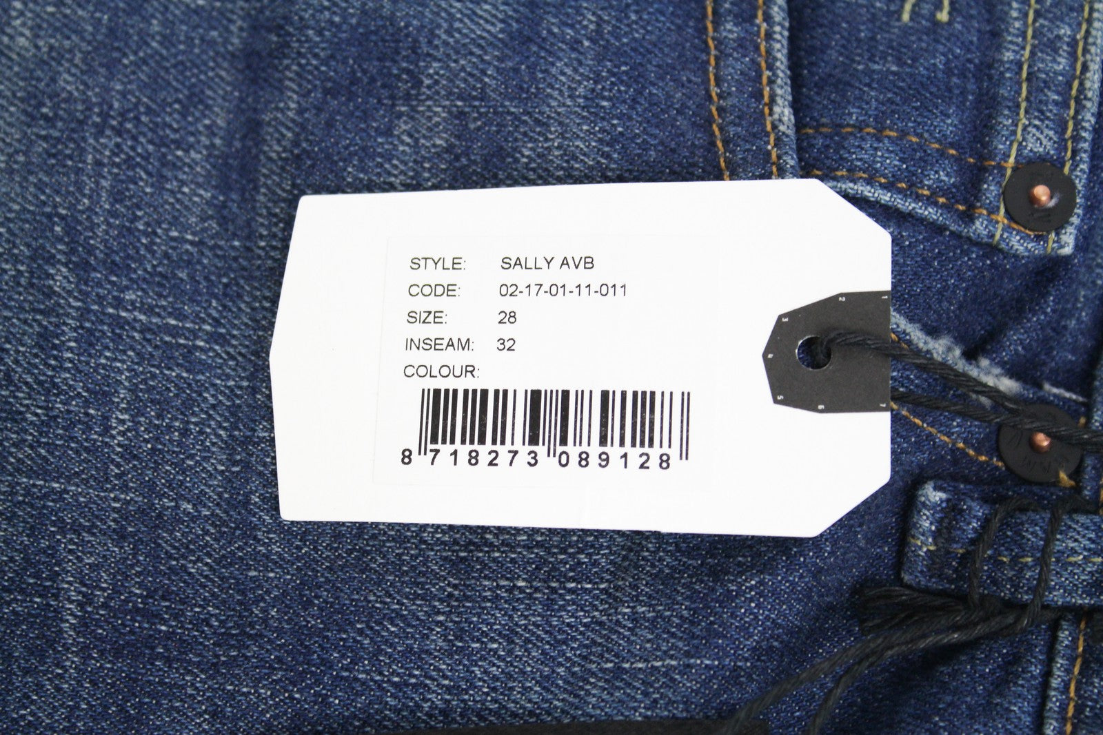 DENHAM Sally W28/L32 tiesūs džinsai mėlyni, tamprūs, skalbti moteriški