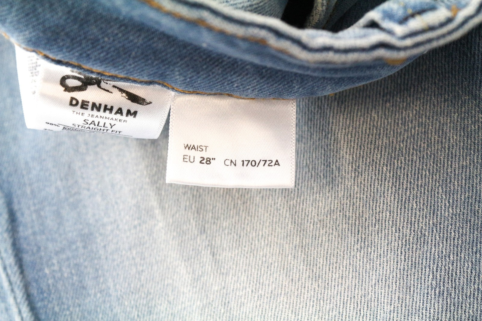 DENHAM Sally W28/L32 Straight Jeans Stretch  Washed Blue