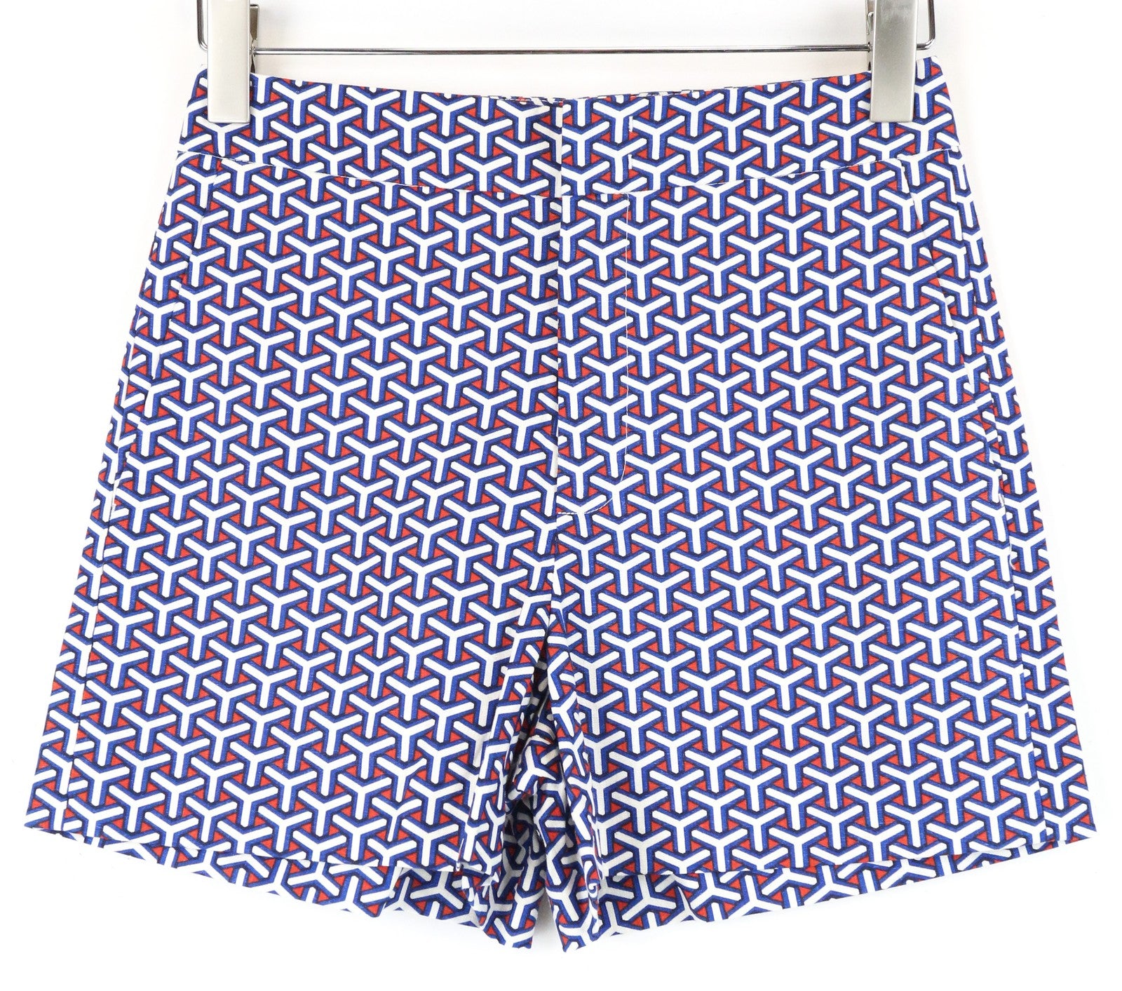 SUITSUPPLY raštuoti vasariniai moteriški šortai su užtrauktuku, mėlynomis ir raudonomis kišenėmis, 34 colių įstrižainė 