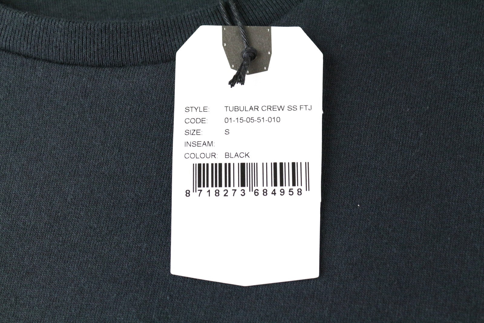 DENHAM Tubular  T-Shirt S Washed Black Short Sleeve Pullover