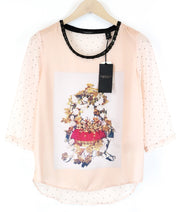 MAISON SCOTCH Pink  Star Tee S Lightweight Print