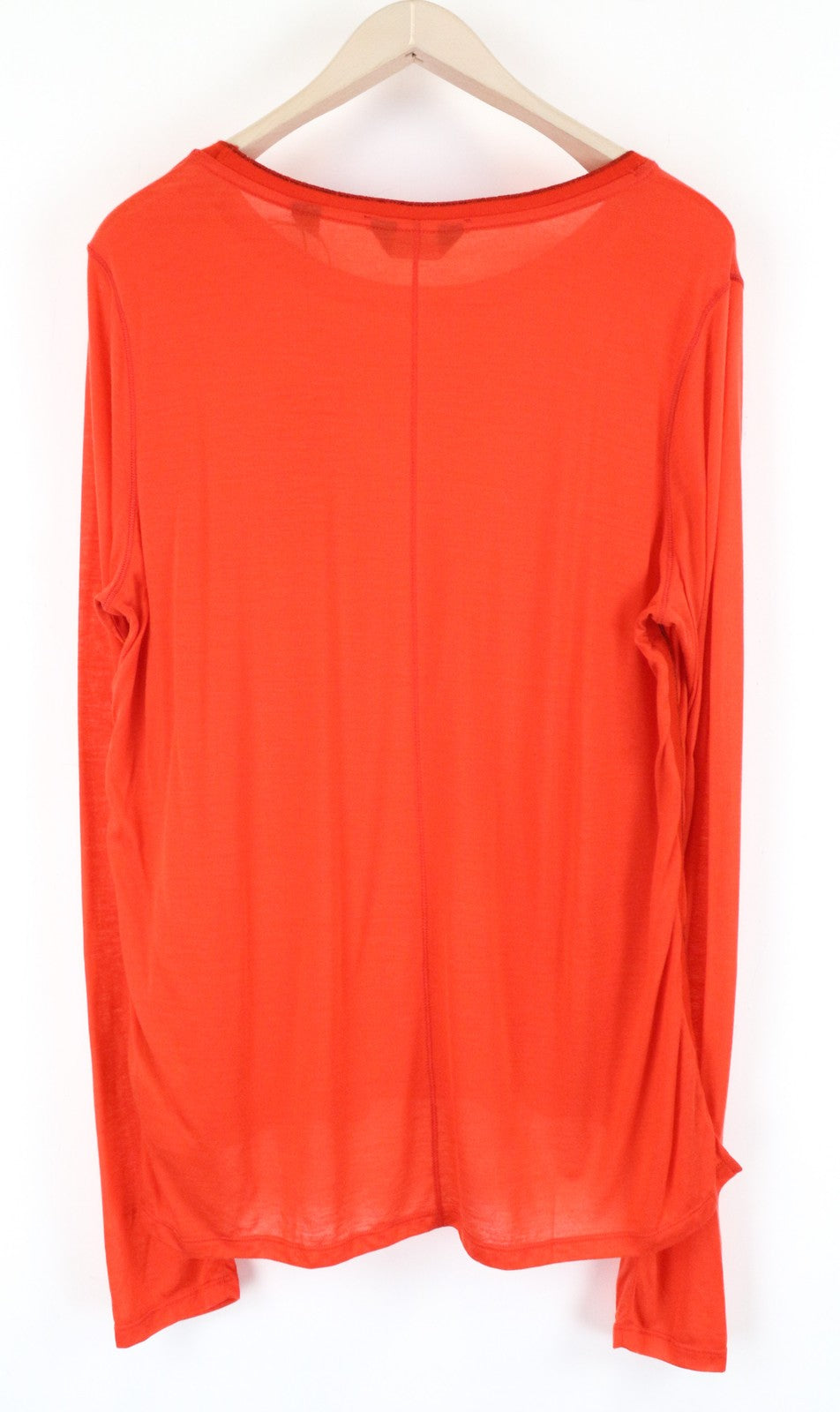 MAISON SCOTCH See-Through Tee XL Red Long Sleeve Round Neck Pullover