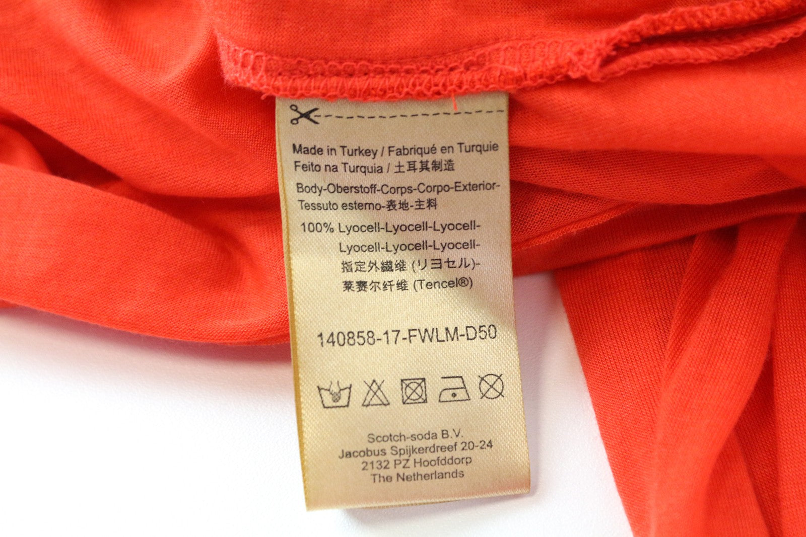 MAISON SCOTCH See-Through Tee XL Red Long Sleeve Round Neck Pullover