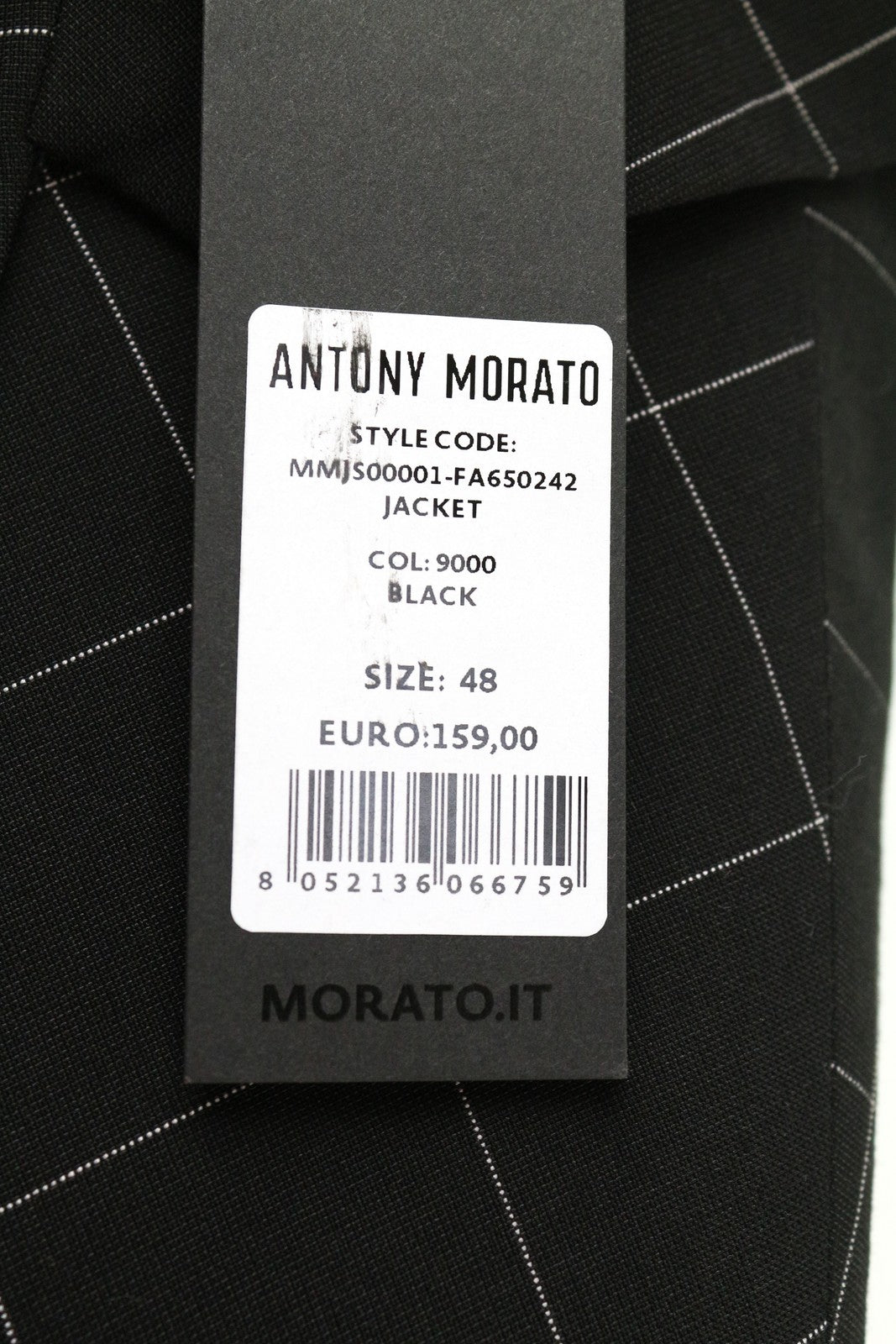 ANTONY MORATO vyriškas juodas švarkas M, plonas, languotas, vieneilis 