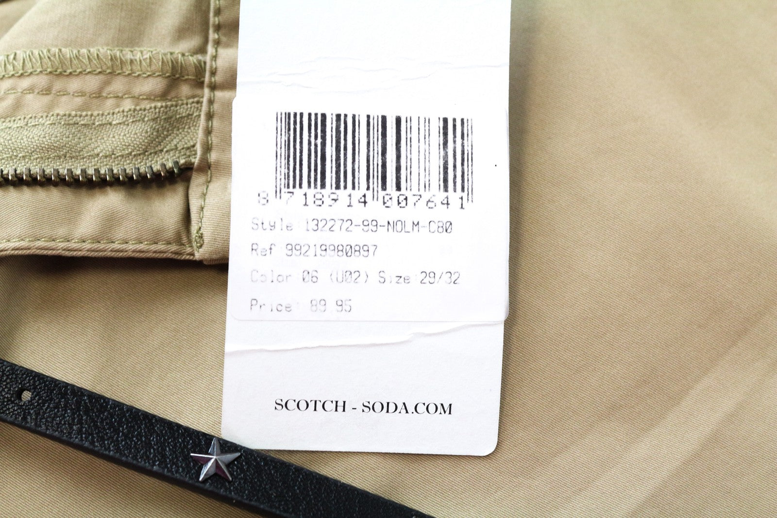 MAISON SCOTCH Slim  Trousers W29/L32 Sand Brown  Stretch