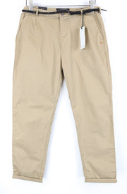 MAISON SCOTCH W29/L32 Turn-Up Trousers Sand Brown Slim