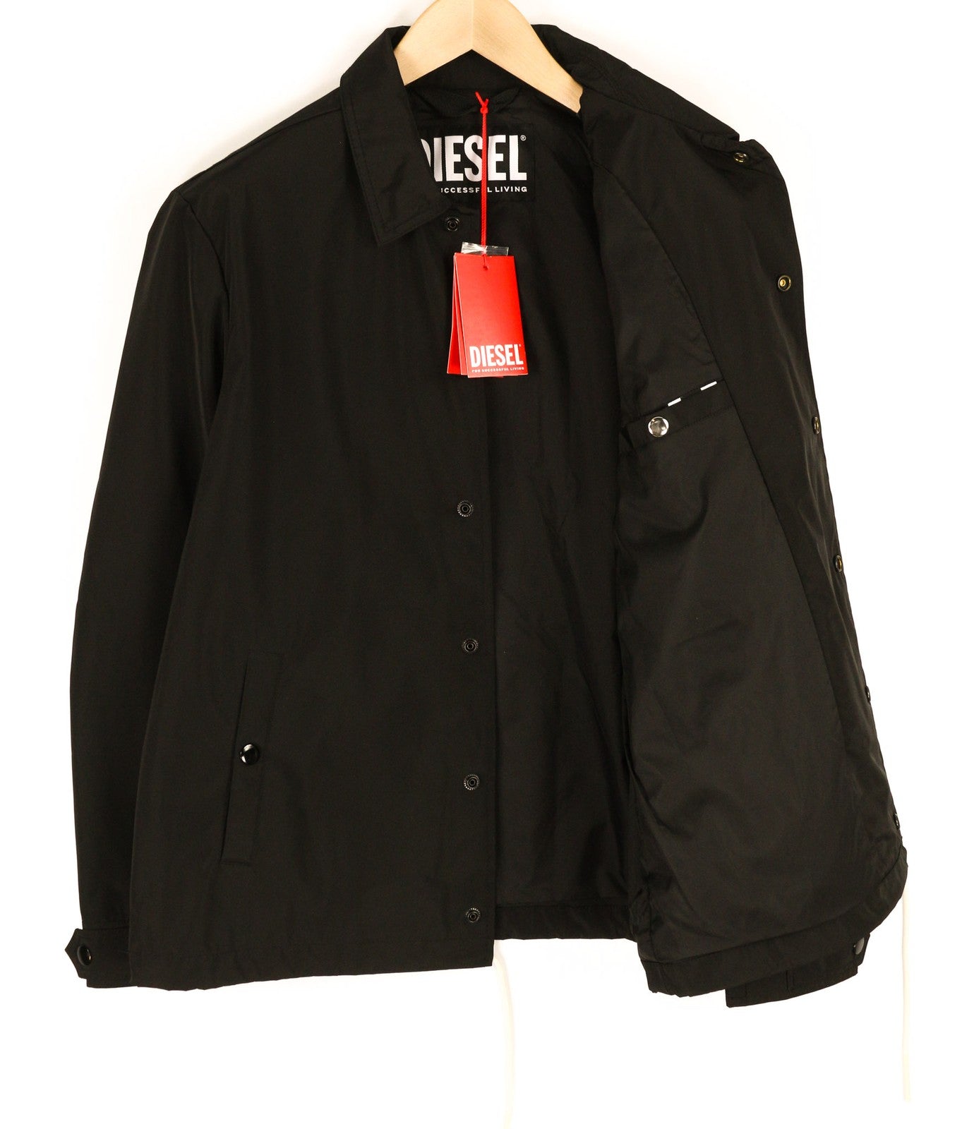 DIESEL J-Coal-New Print vyriška striukė S, juoda, dengta paminkštintomis spaudėmis, RRP 230 € 