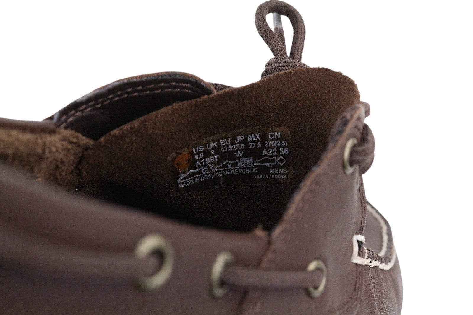 TIMBERLAND A199T vyriški batai EU43/43.5 rudi odiniai „Ortholite“ nepaliekantys mokasinai 