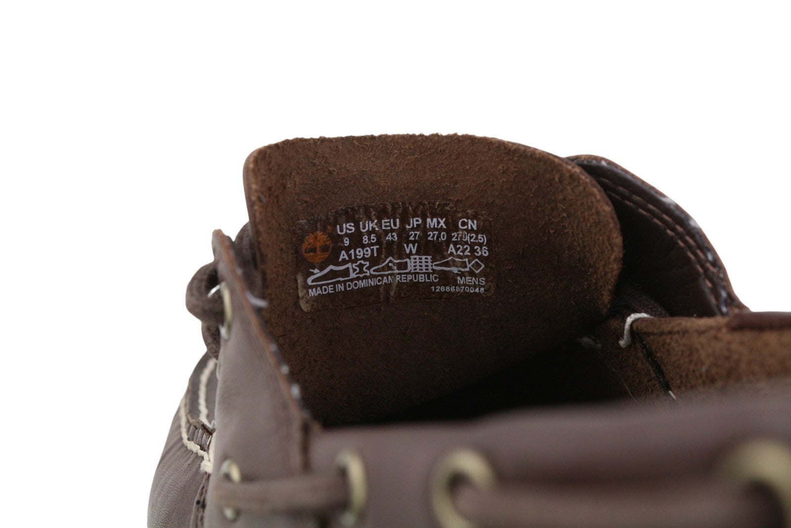 TIMBERLAND A199T vyriški batai EU43/43.5 rudi odiniai „Ortholite“ nepaliekantys mokasinai 