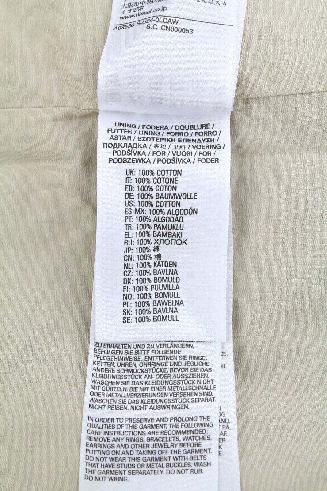 DIESEL S-U24 vyriška striukė su spaudėmis, dengta apykakle, RRP 275 € 