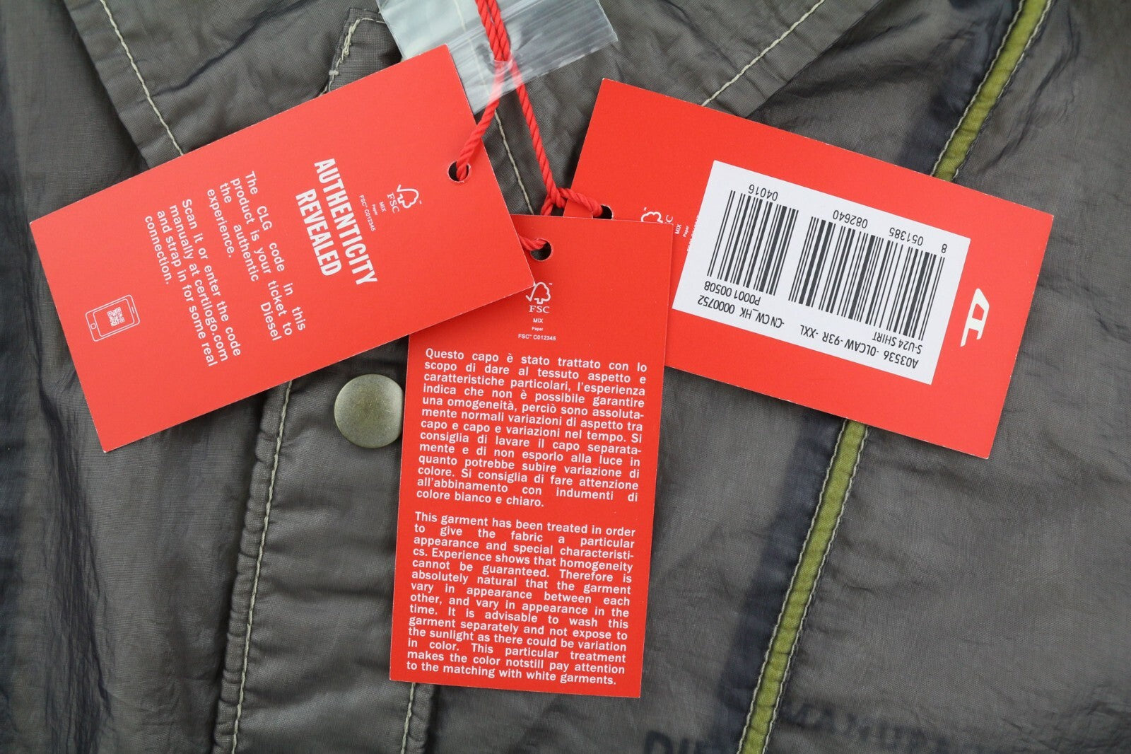 DIESEL S-U24 vyriška striukė su spaudėmis, dengta apykakle, RRP 275 € 