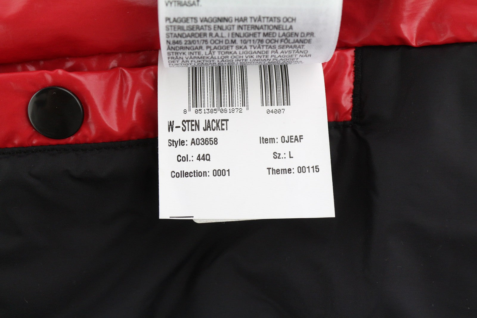 DIESEL W-Sten vyriška striukė L, raudona, pūsta, ančių pūkų užpildu, dygsniuota, RRP 395 € 