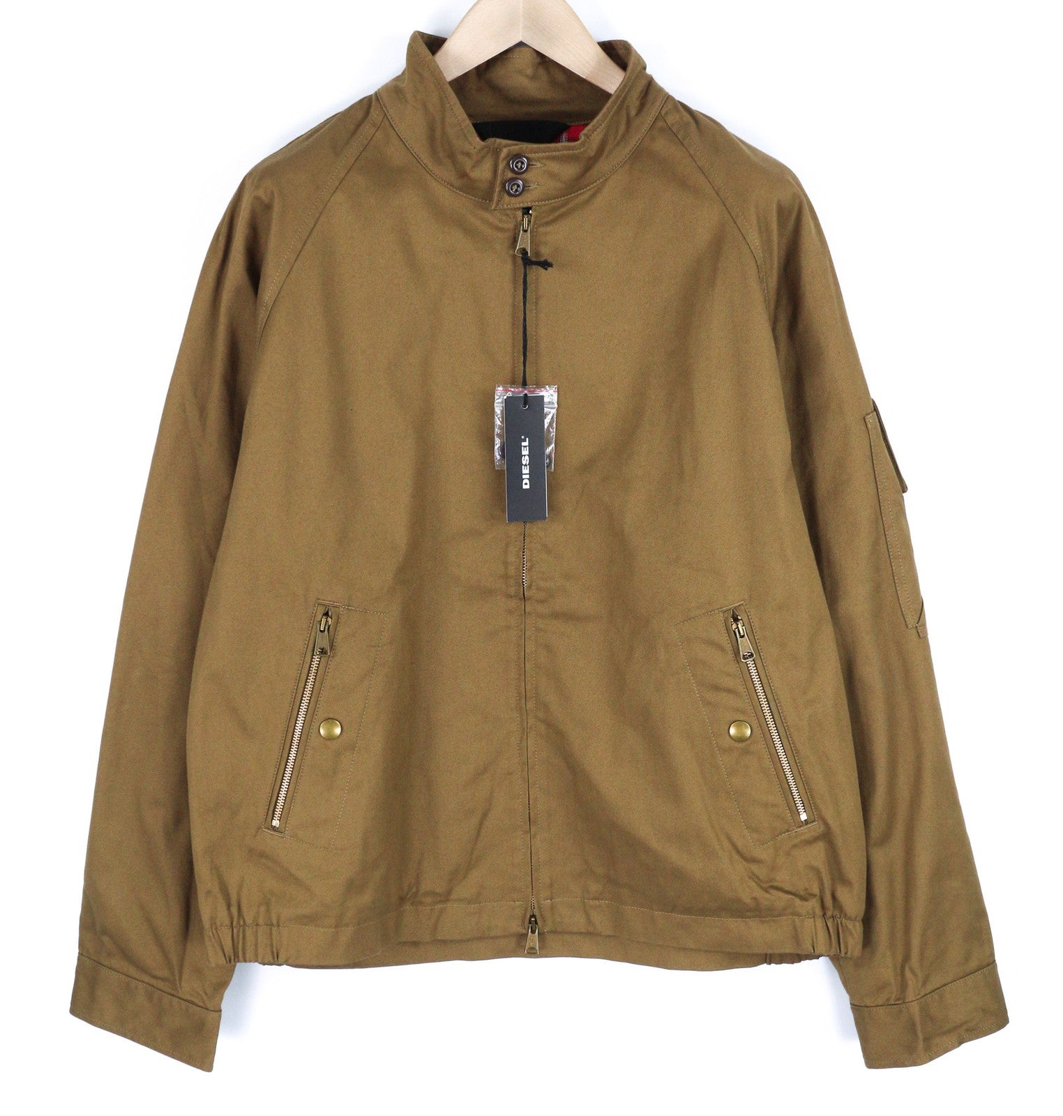 DIESEL J-Harry vyriška striukė, 2XL, ruda, su bomber juostele, lengva, RRP 350 € 