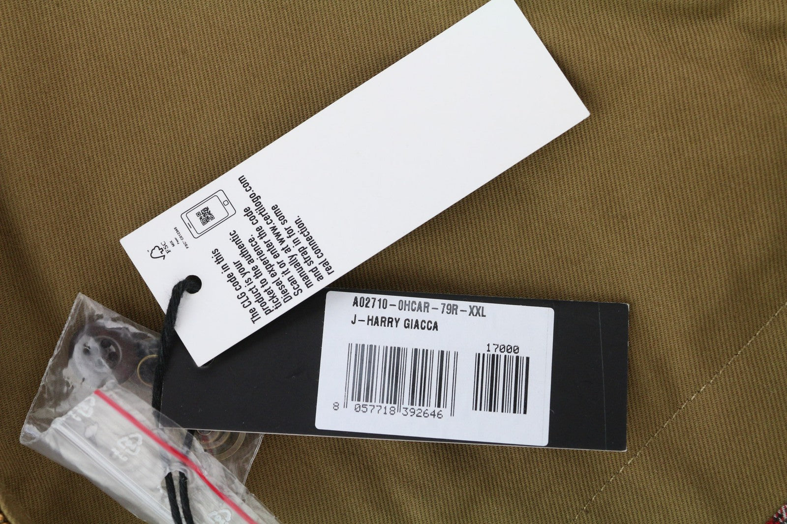 DIESEL J-Harry vyriška striukė, 2XL, ruda, su bomber juostele, lengva, RRP 350 € 