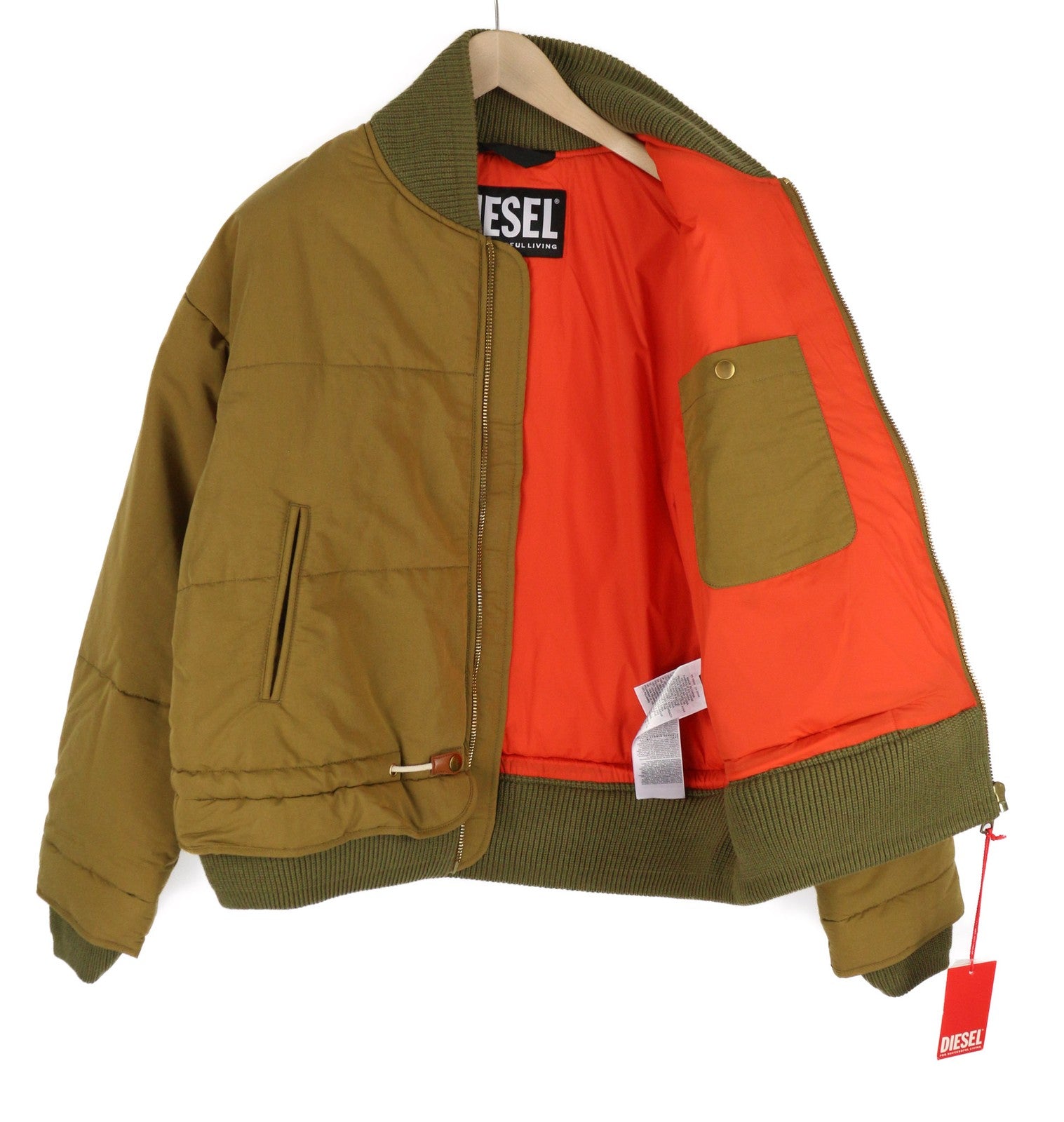 DIESEL W-Spleak vyriška striukė M, ruda, raštuota, pašiltinta, su pamušalu ir pilnu užtrauktuku, RRP 350 € 