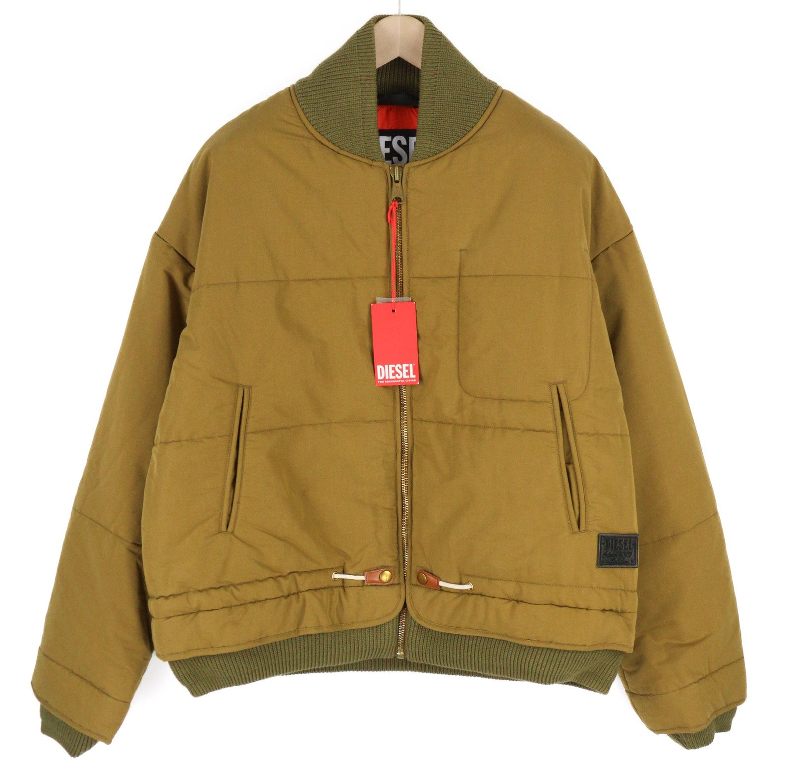 DIESEL W-Spleak vyriška striukė, XL dydžio, ruda, raštuota, izoliuota, su pamušalu ir pilnu užtrauktuku, RRP 350 € 