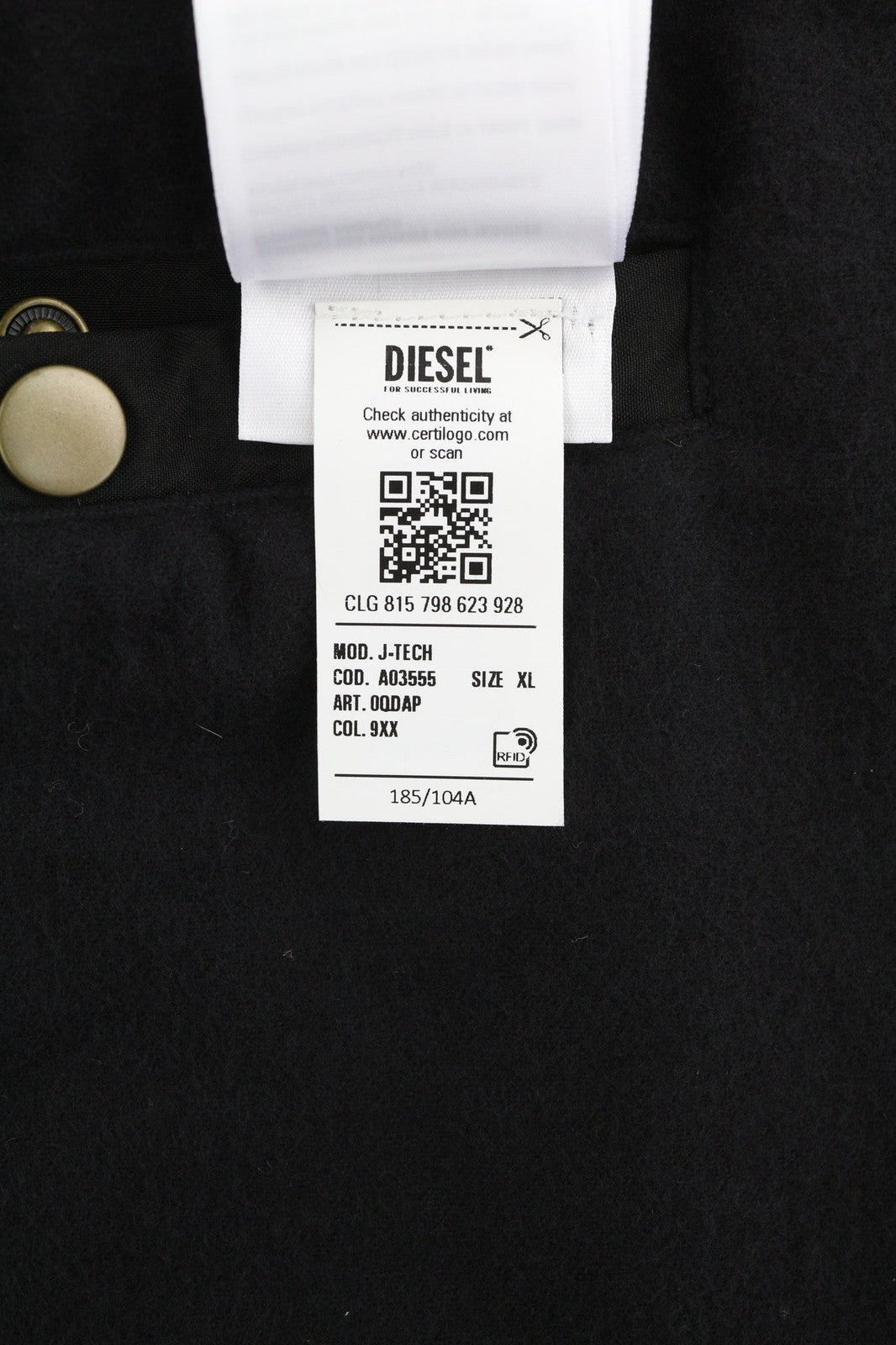 DIESEL J-Tech vyriška striukė XL, juoda, odinė, dengta izoliuotomis kišenėmis, RRP 325 € 