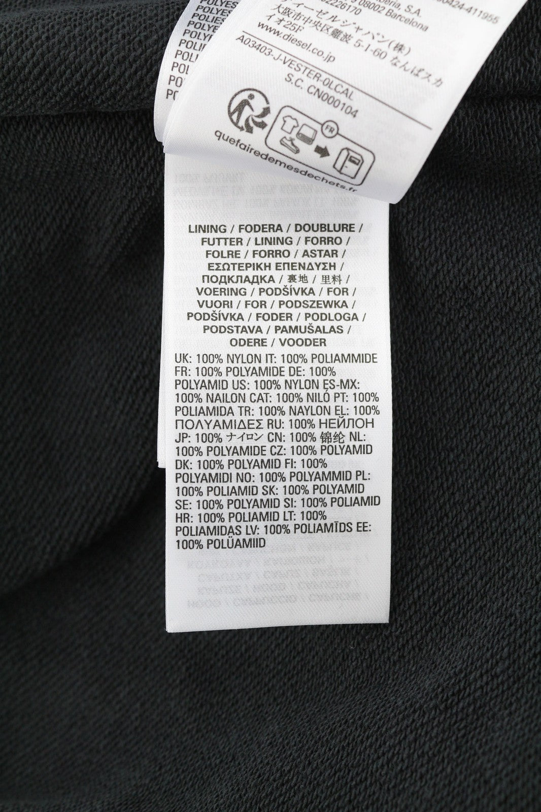 DIESEL J-Vester vyriška striukė XL dydžio, juoda, su gobtuvu, izoliuota pamušalu ir kišenėmis, RRP 250 € 