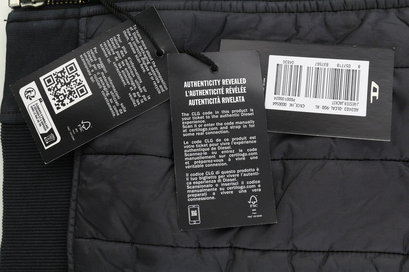 DIESEL J-Vester vyriška striukė XL dydžio, juoda, su gobtuvu, izoliuota pamušalu ir kišenėmis, RRP 250 € 