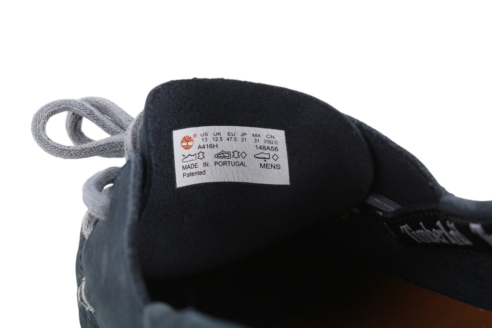 TIMBERLAND A416H vyriški batai, 47.5 dydis, mėlyni, odiniai, užsegami, su raišteliais, „True Cloud“ spalvos. 