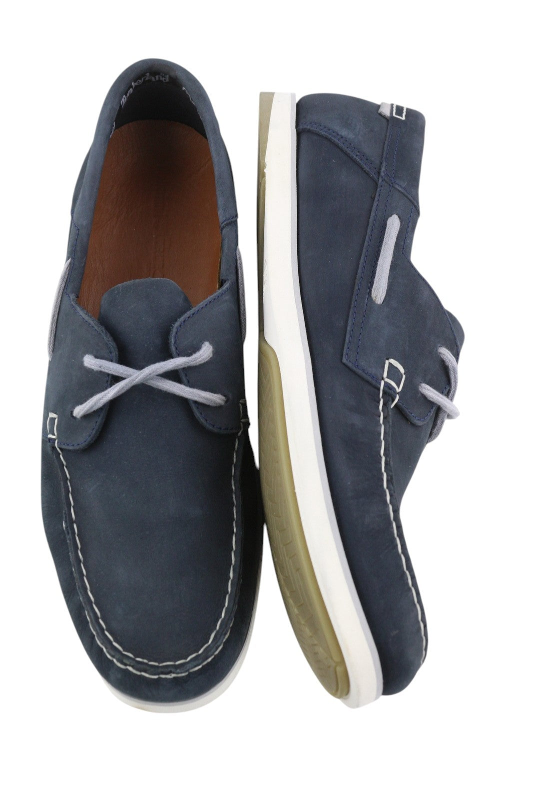 TIMBERLAND A416H vyriški batai, 47.5 dydis, mėlyni, odiniai, užsegami, su raišteliais, „True Cloud“ spalvos. 