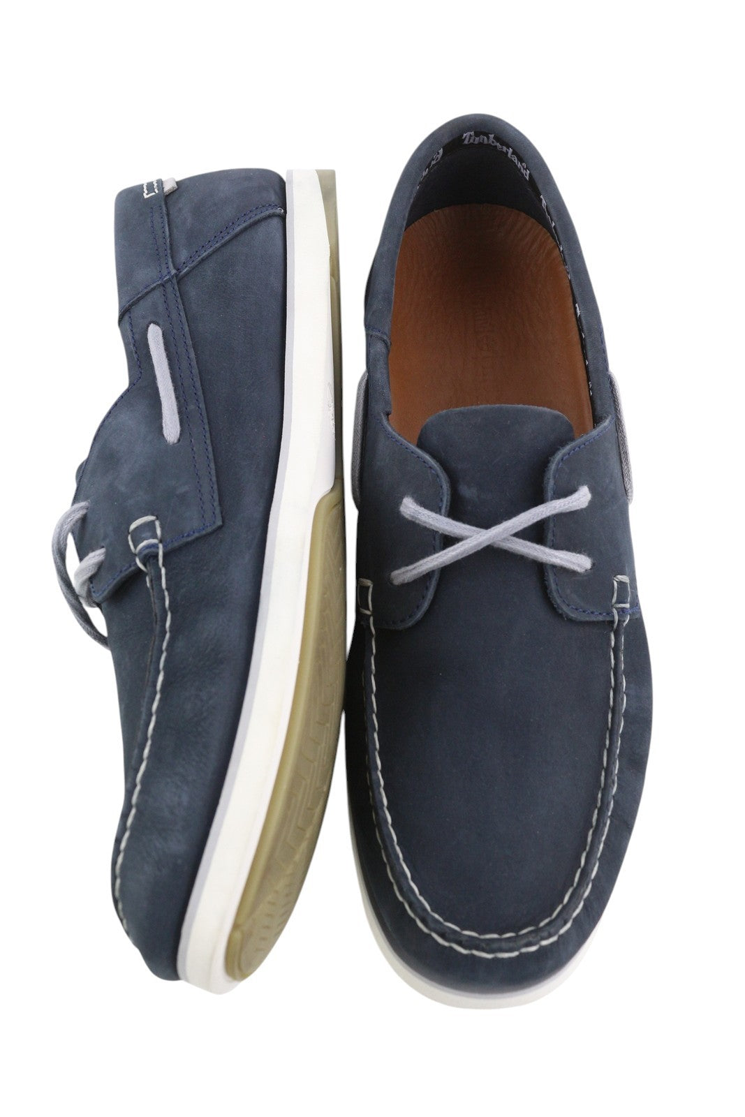 TIMBERLAND A416H vyriški batai, 47.5 dydis, mėlyni, odiniai, užsegami, su raišteliais, „True Cloud“ spalvos. 