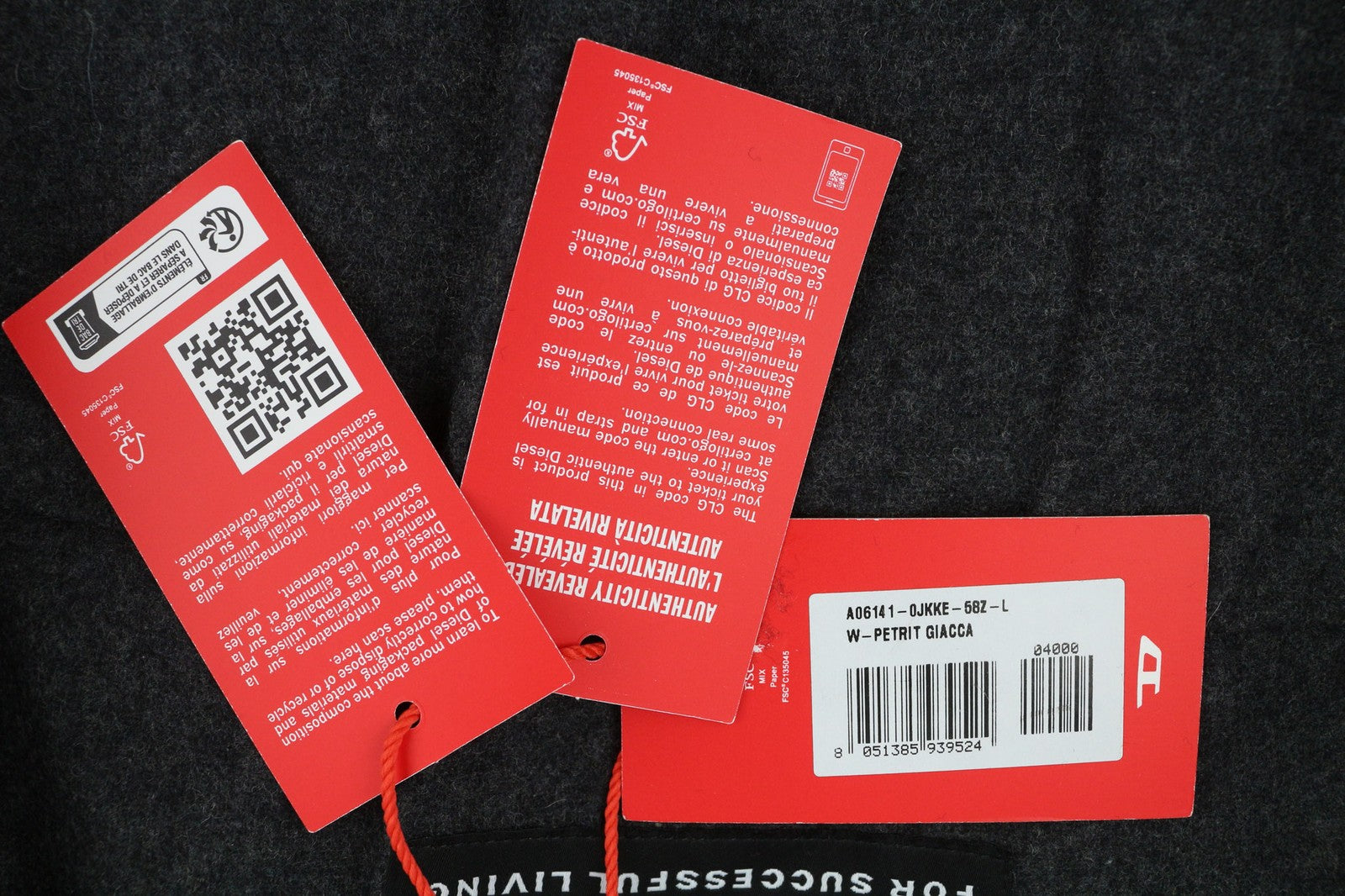 DIESEL W-Petrit Mens Jacket L Oversized Insulated Removable Faux Fur RRP390