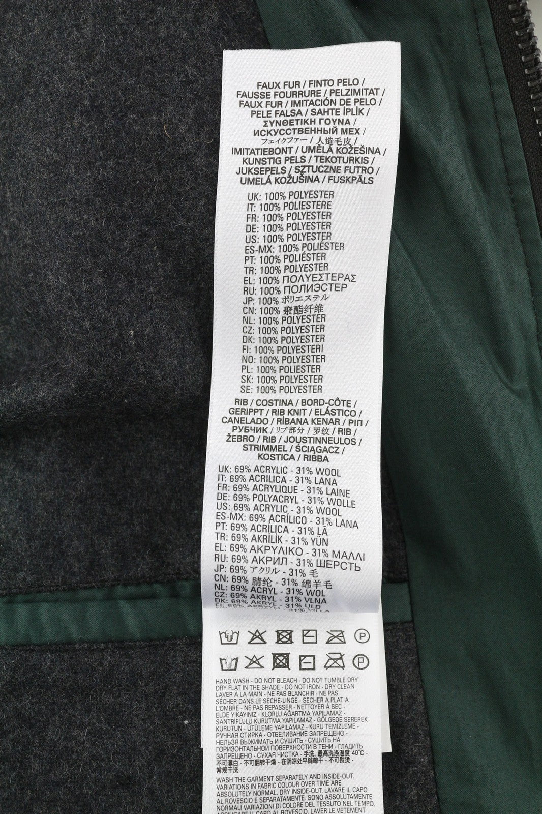 DIESEL W-Petrit Mens Jacket L Oversized Insulated Removable Faux Fur RRP390