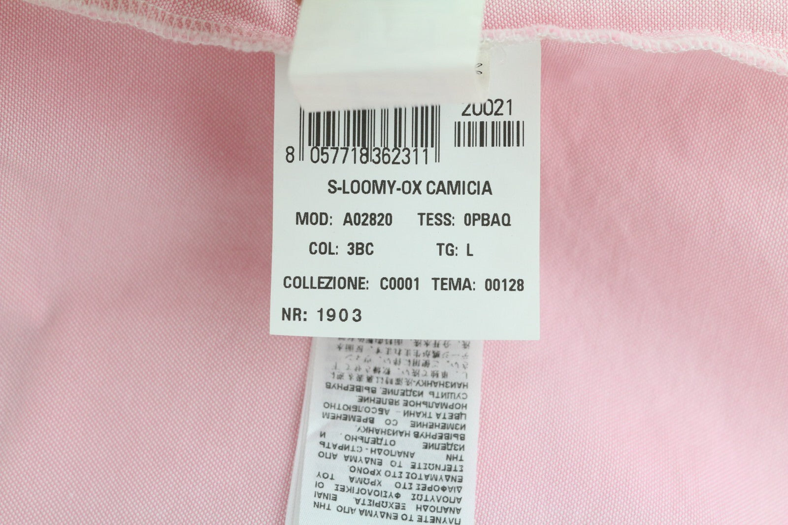 DIESEL S-Loomy-OX vyriški marškinėliai, L dydžio, rekomenduojama kaina – 150 €, sagomis, išskleista apykakle, su užtiestomis kišenėmis, rožiniai. 