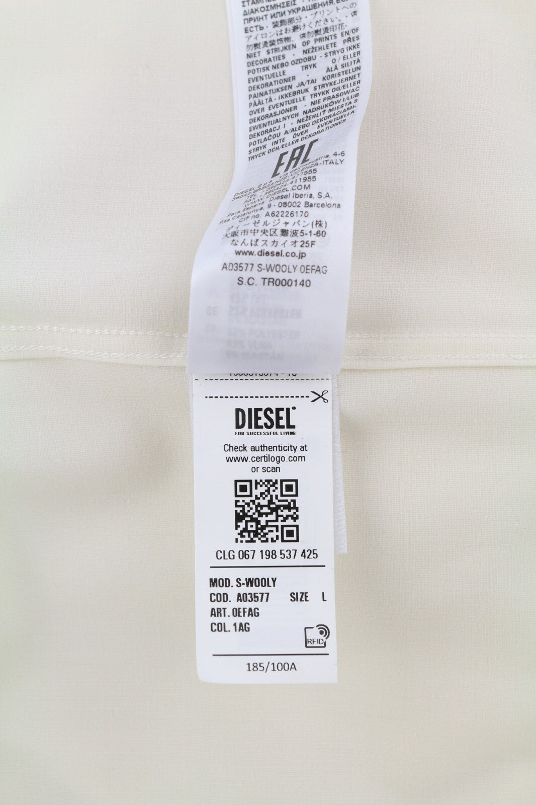 DIESEL S-Wooly vyriški marškinėliai L RRP 195 € vilnoniai marškinėliai su sagomis užsegamomis kišenėmis ir karpyta apykakle 