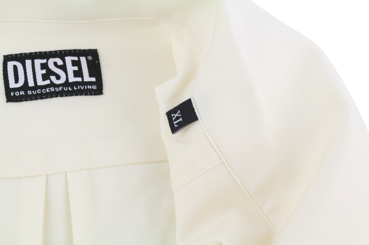 DIESEL S-Wooly vyriški marškinėliai XL RRP195 vilnoniai marškinėliai su sagomis užsegamomis kišenėmis ir įpjauta apykakle.