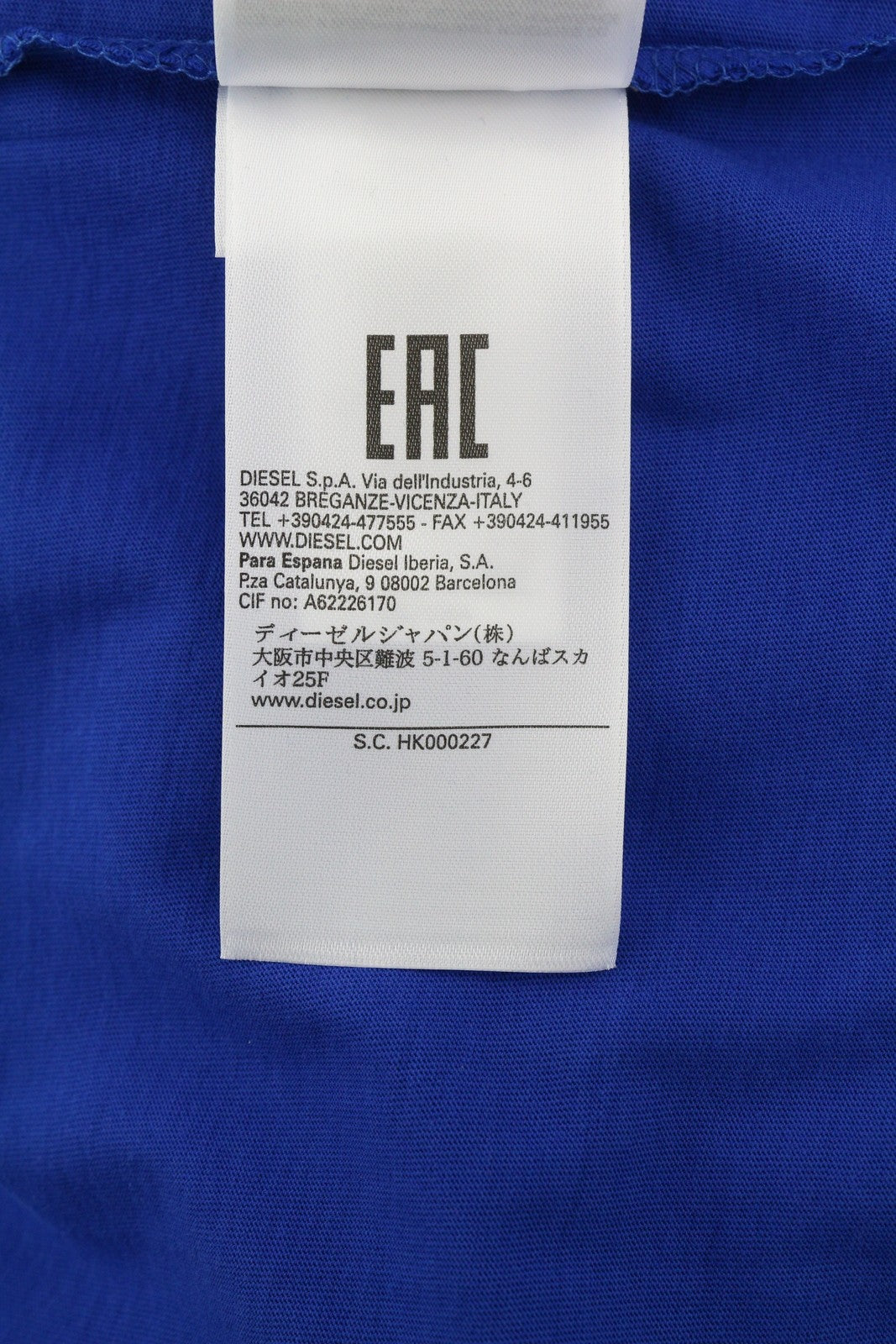 DIESEL T-Diegos-LS-K27 vyriški marškinėliai XL dydžio, mėlyni, megztiniai su apvalia kaklu.