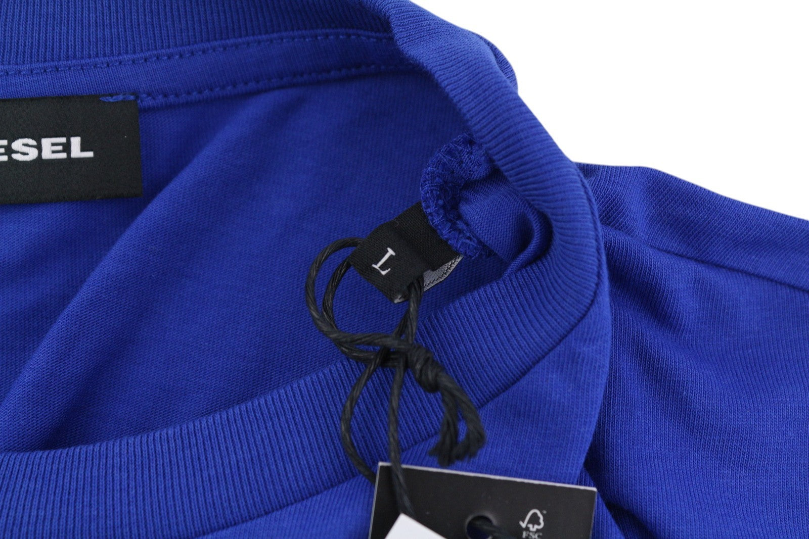 DIESEL T-Diegos-LS-K27 vyriški marškinėliai L dydžio, mėlyni, megztiniai su apvalia kaklu ir ilgomis rankovėmis.