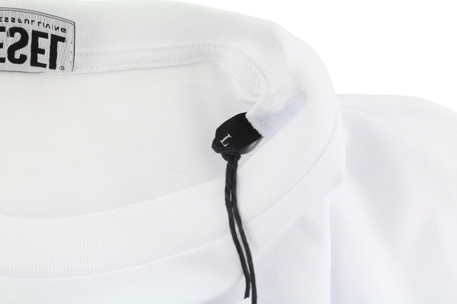 DIESEL T-Just-LS-Slits-B53 vyriški marškinėliai L su baltu megztiniu ir apvalia apykakle 