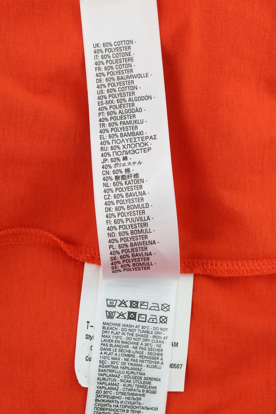 DIESEL T-Just-LS-E6 vyriški marškinėliai L dydžio oranžiniai su ilgomis rankovėmis ir apvalia apykakle 