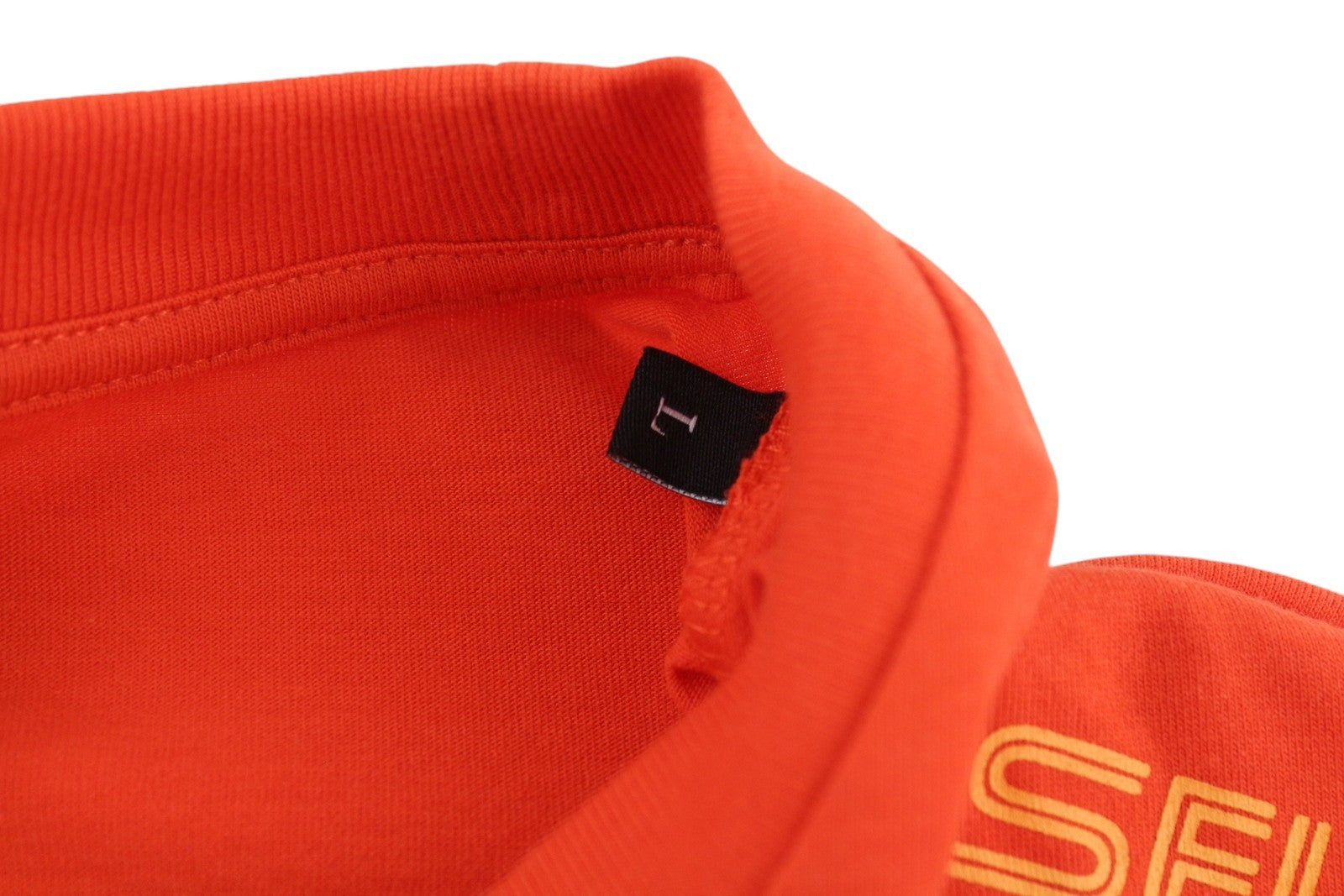 DIESEL T-Just-LS-E6 vyriški marškinėliai L dydžio oranžiniai su megztiniu ilgomis rankovėmis, apvalia apykakle ir trikotažu 