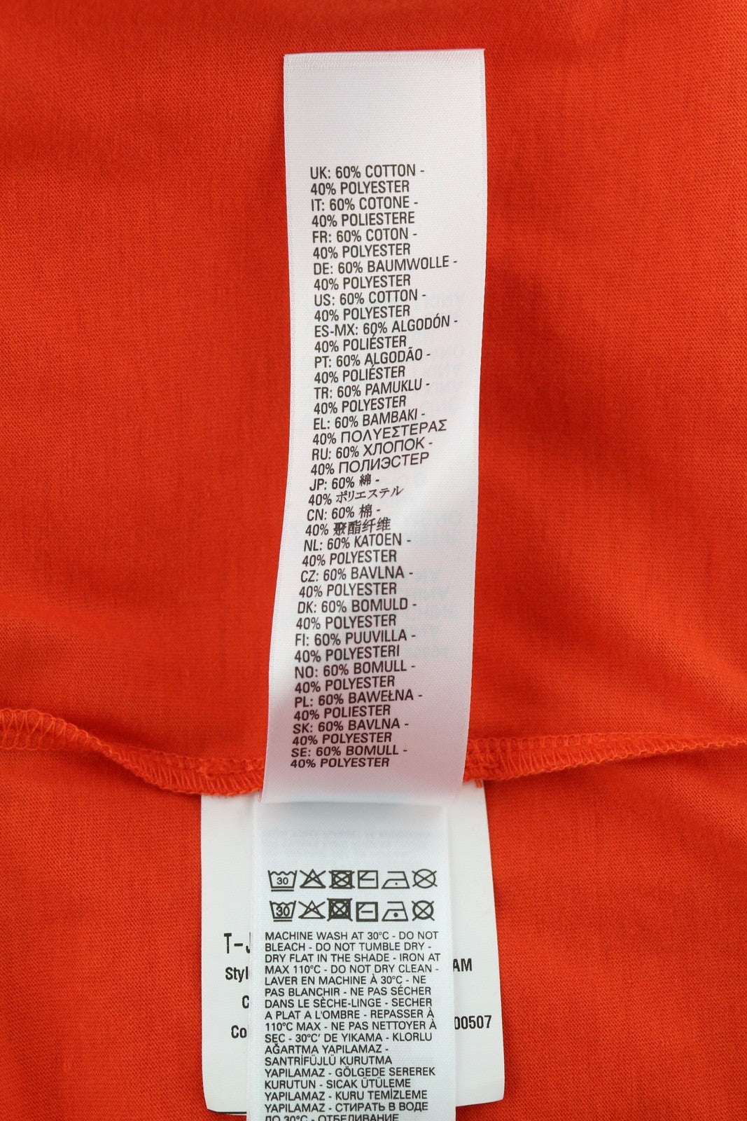 DIESEL T-Just-LS-E6 vyriški marškinėliai L dydžio oranžiniai su megztiniu ilgomis rankovėmis, apvalia apykakle ir trikotažu 