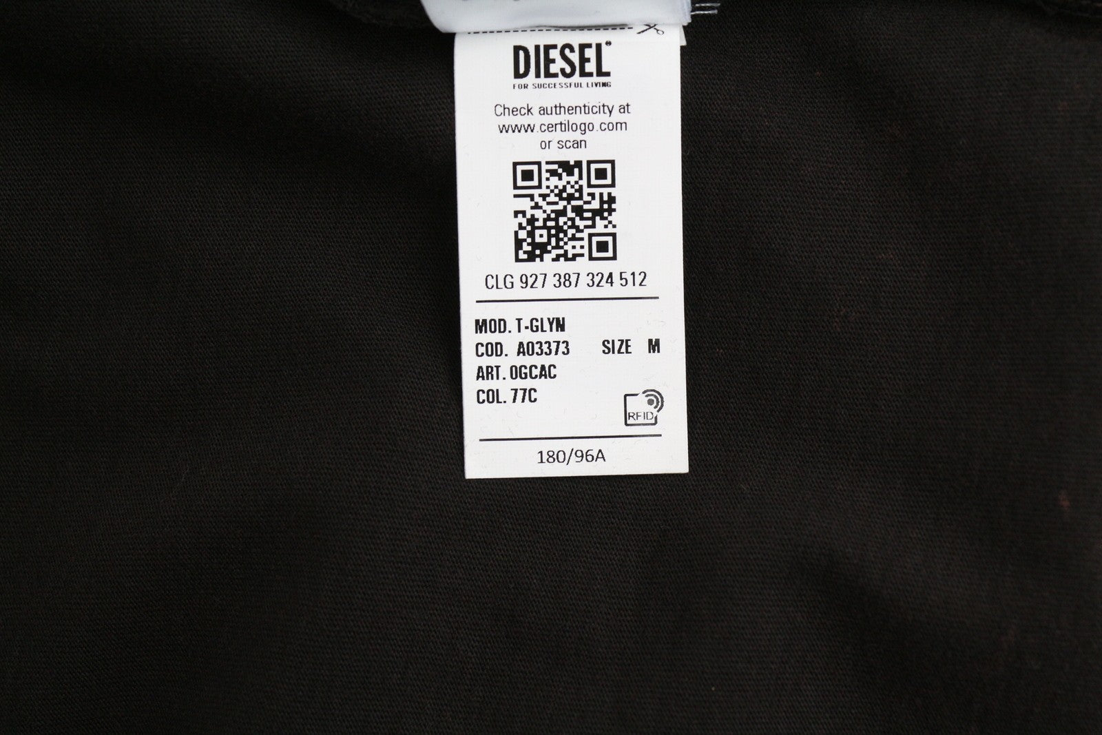 DIESEL T-Glyn vyriški marškinėliai ilgomis rankovėmis, rūgštimi skalbto efekto apvali kaklo iškirpte, RRP125