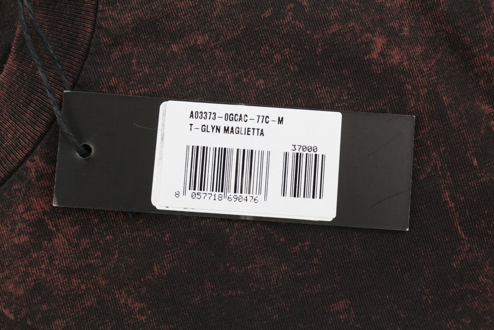 DIESEL T-Glyn vyriški marškinėliai ilgomis rankovėmis, rūgštimi skalbto efekto apvali kaklo iškirpte, RRP125