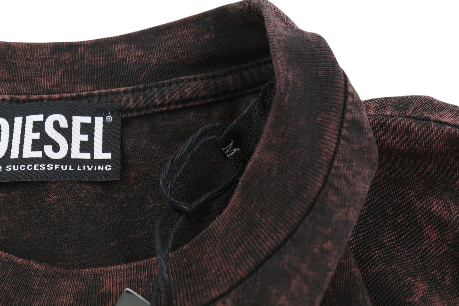 DIESEL T-Glyn vyriški marškinėliai ilgomis rankovėmis, rūgštimi skalbto efekto apvali kaklo iškirpte, RRP125