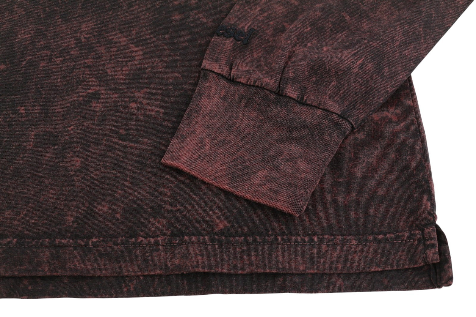 DIESEL T-Glyn vyriški marškinėliai ilgomis rankovėmis, 2XL dydžio, su rūgštimi skalbto efekto apvalia apykakle, RRP 125 € 