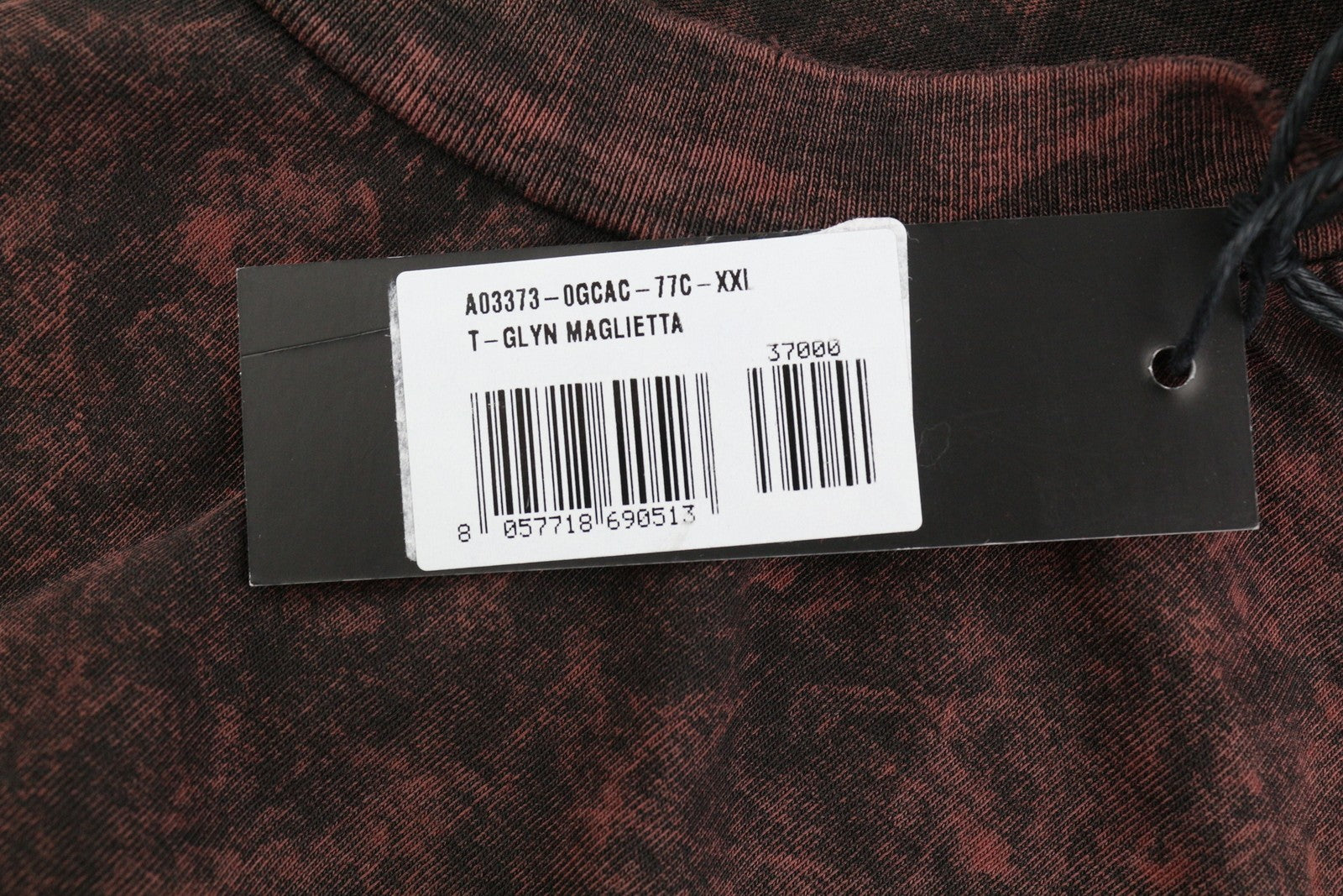 DIESEL T-Glyn vyriški marškinėliai ilgomis rankovėmis, 2XL dydžio, su rūgštimi skalbto efekto apvalia apykakle, RRP 125 € 