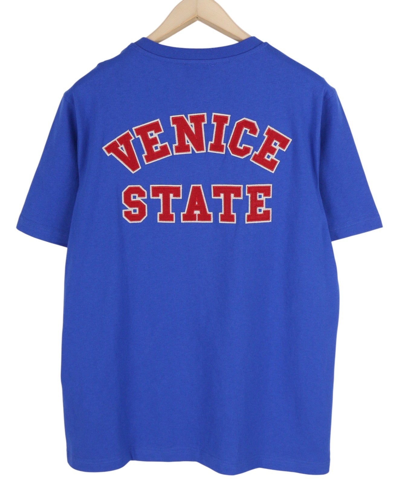 DIESEL T-Just-B85 vyriški marškinėliai L dydžio, mėlyni, trumpomis rankovėmis, apvalia apykakle, trikotažo raštu.