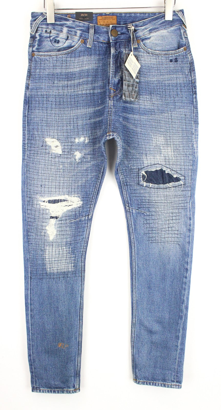 SCOTCH &amp; SODA Stump XXX Lot.22 vyriški džinsai su lopais, laisvi, siaurėjantys 